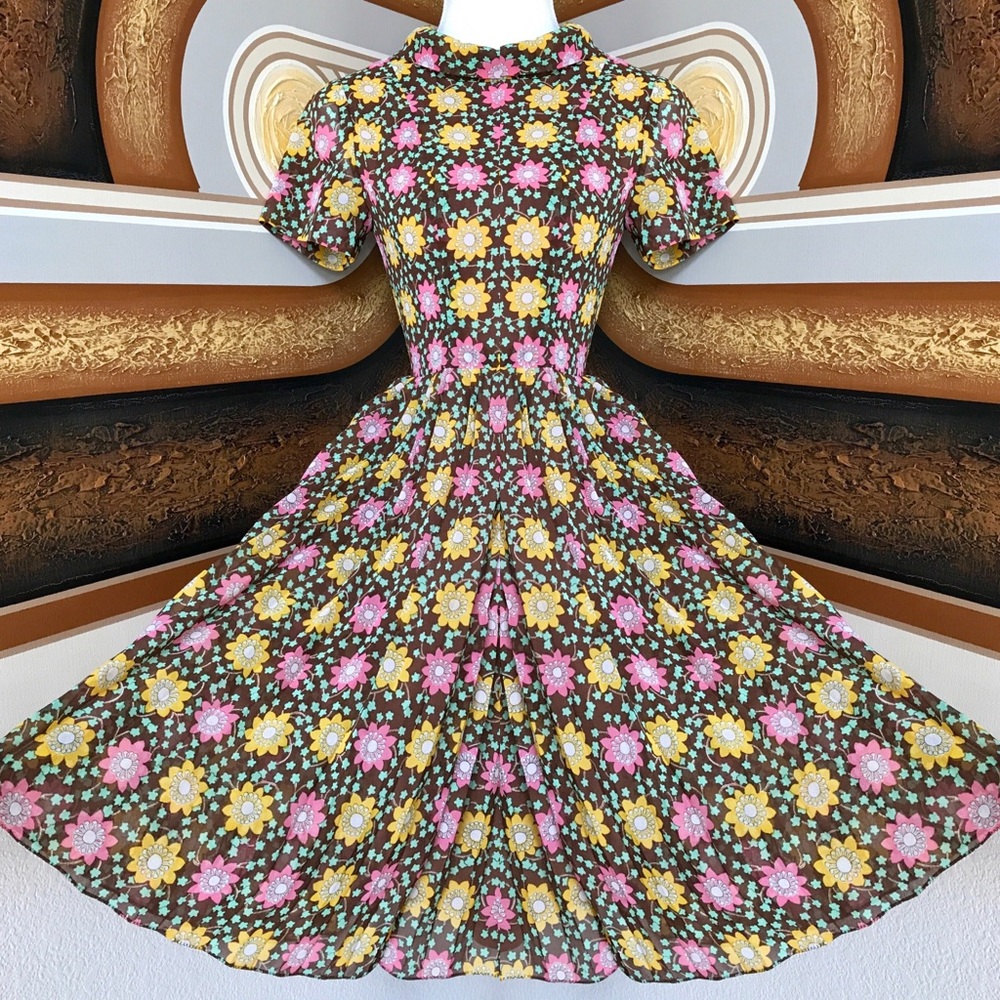 🌸Vintage ‘50s Cherry Blossoms Dress XS/S🌸